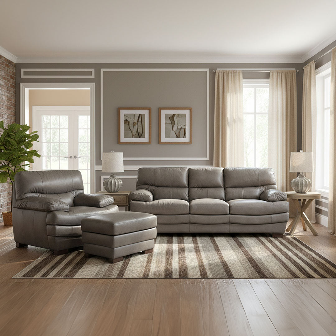 Denver Leather Ottoman