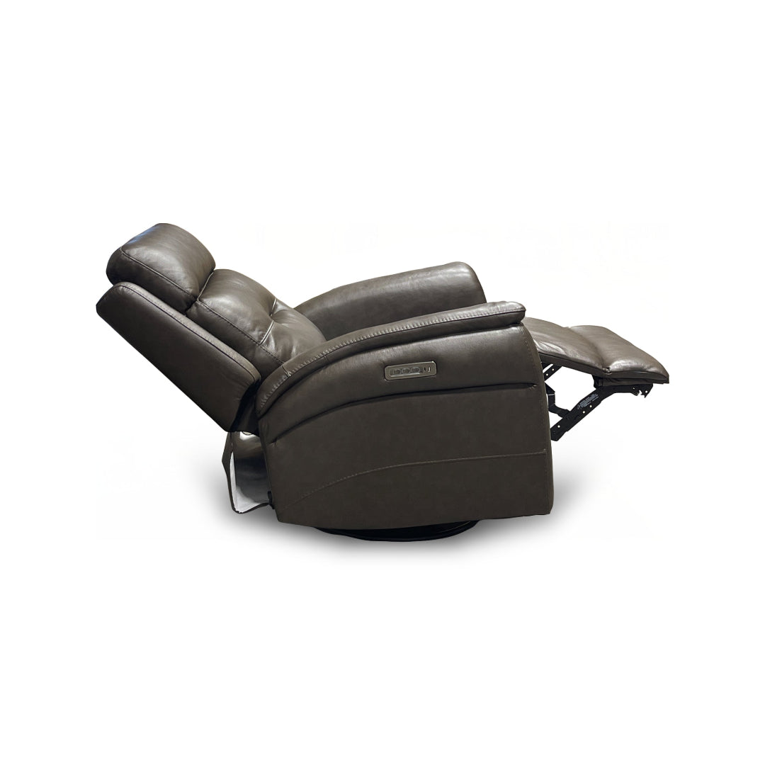 Sillón reclinable giratorio eléctrico de cuero Duncan