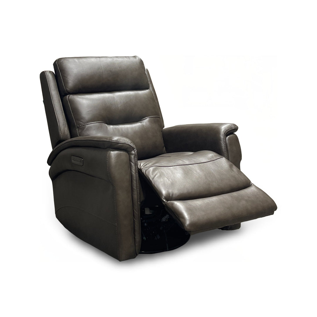 Sillón reclinable giratorio eléctrico de cuero Duncan
