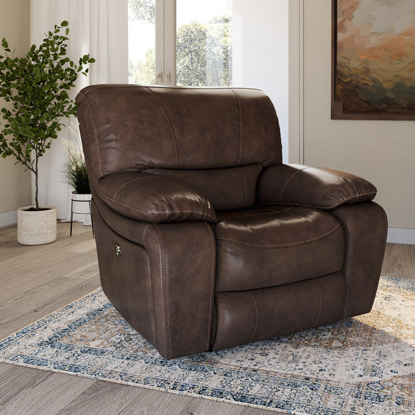 Sillón reclinable eléctrico de cuero Dylan