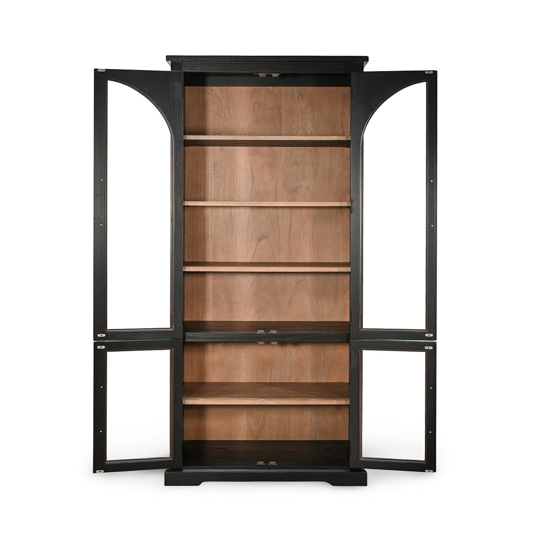Elena Tall Cabinet from Sunny Designs, Inc. in Black Solid Wood - Detail view