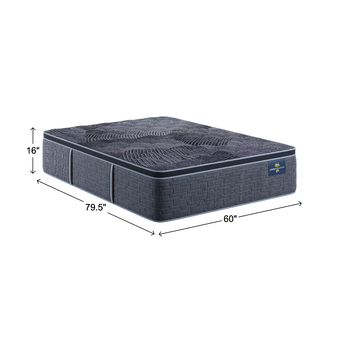 Feather Grove Plush Pillow Top Mattress from Serta in Queen Gel Foam with Cooling, Made in USA - Overhead view