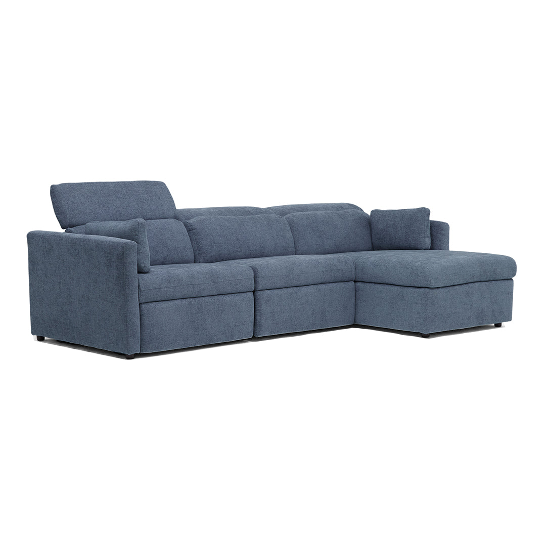 Joybird blue power reclining sectional sofa