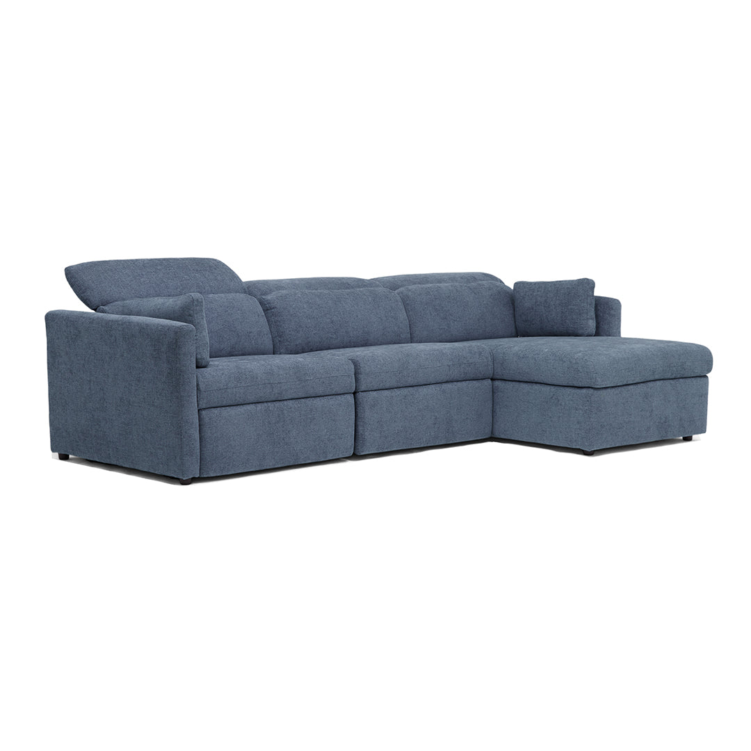 Joybird blue power reclining sectional sofa