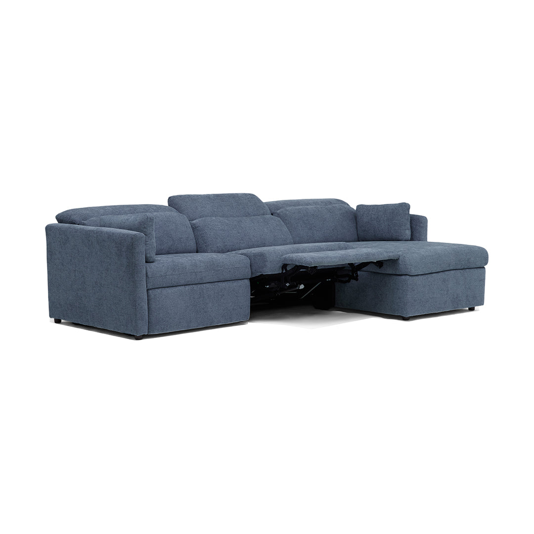 Joybird blue power reclining sectional sofa