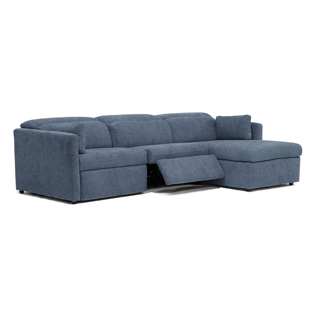 Joybird blue power reclining sectional sofa