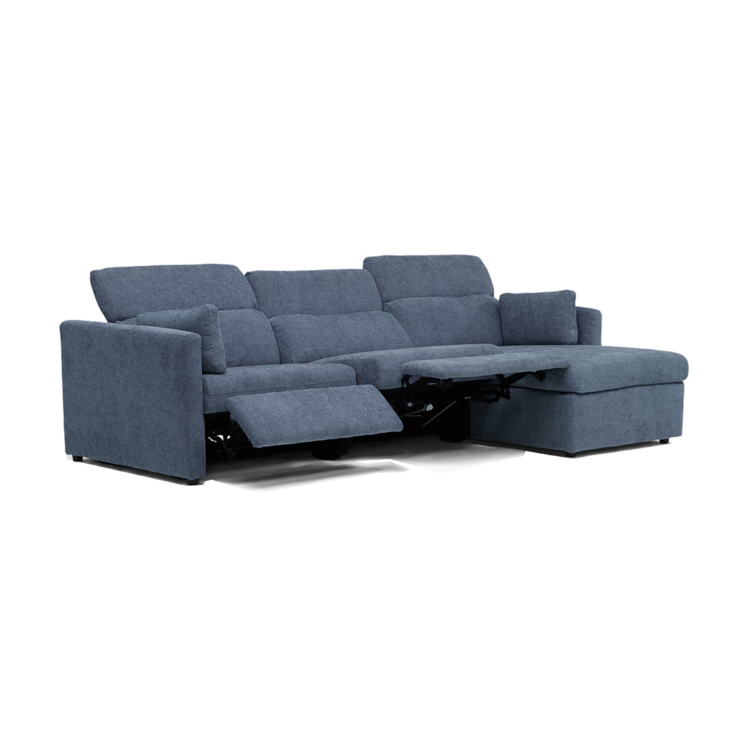 Joybird blue power reclining sectional sofa