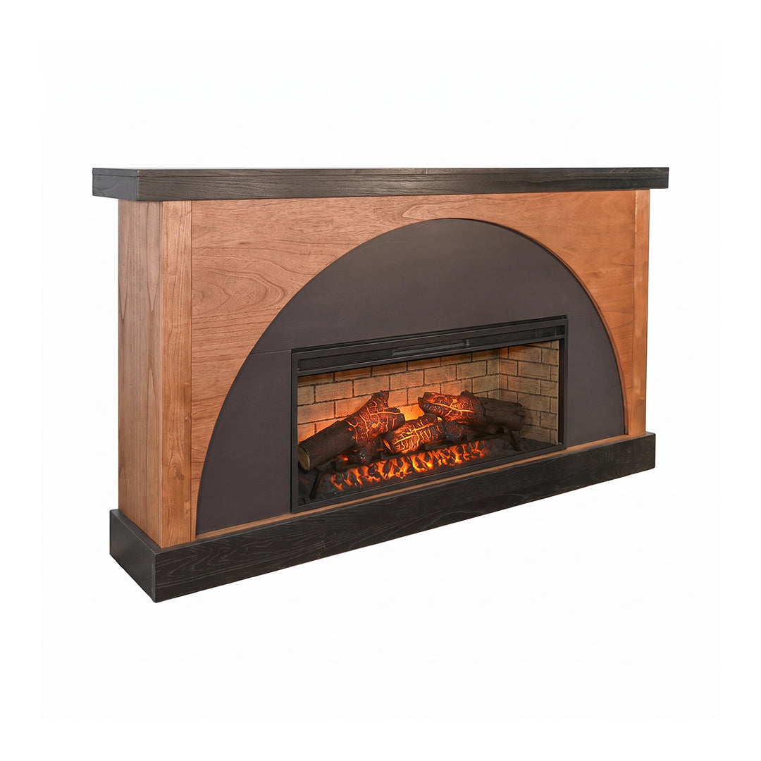Gabriella Mantle with Fireplace from Sunny Designs, Inc. in Brown Solid Wood