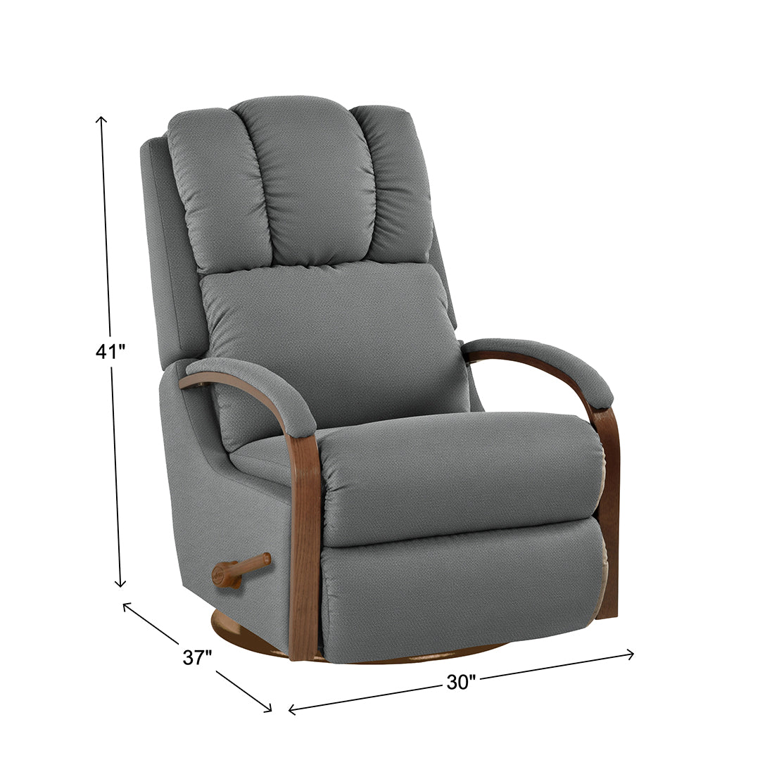 Harbor Town Swivel Glider Recliner from La-Z-Boy Incorporated in Blue, Made in USA - Blue finish