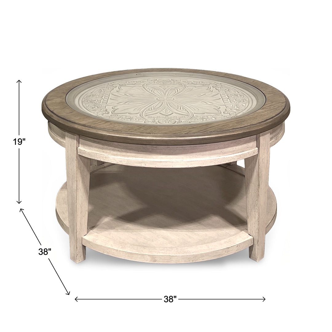 Heartland Round Cocktail Table from Liberty Furniture in White Veneer - Additional view 7
