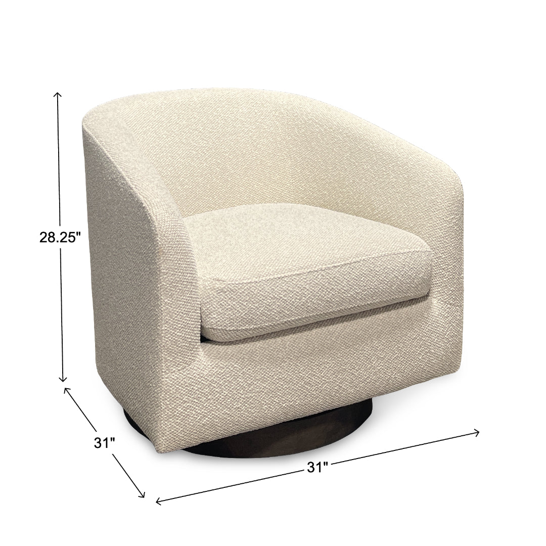 Jasmine Barrel Swivel Chair from Kuka Home in Beige Polyester - Additional view 8