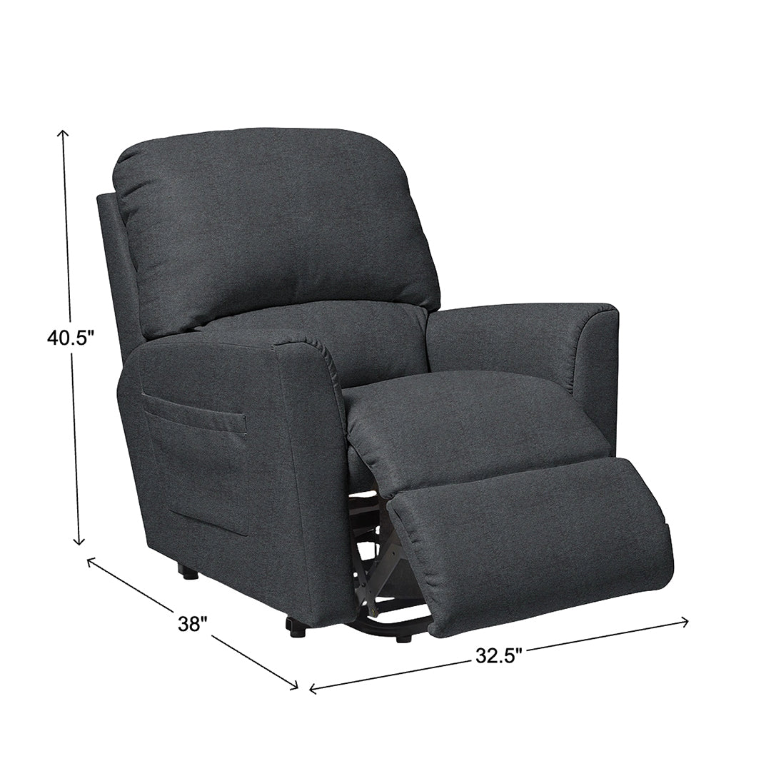 Jean Bronze Power Lift Recliner from La-Z-Boy Incorporated in Performance Fabric with Lift chair, Power Recline, Made in USA - Blue finish