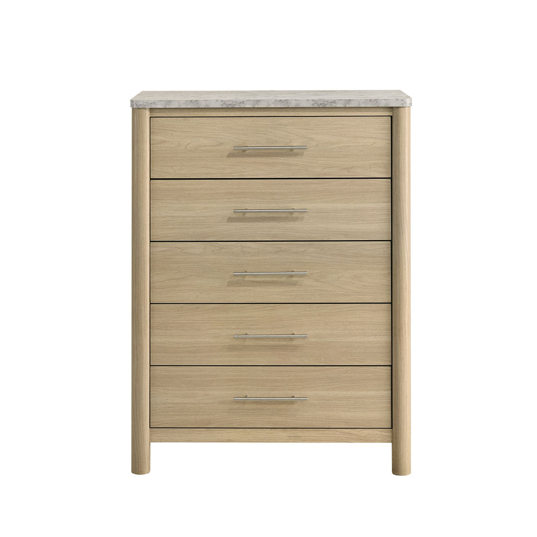 Jonas Chest from Elements International in Beige Faux Marble - Front view