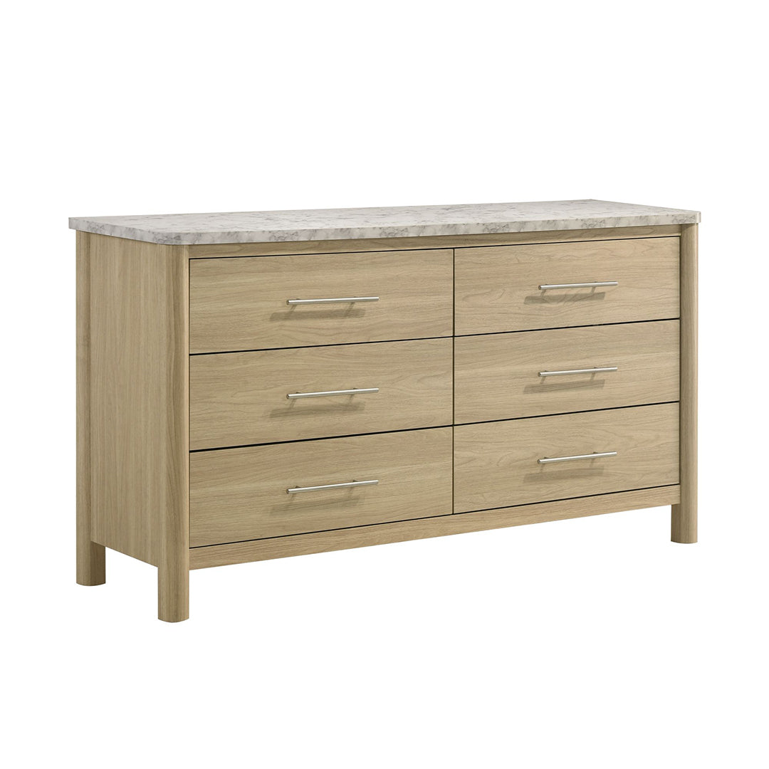 Jonas Dresser from Elements International in Beige Faux Marble - Angle view