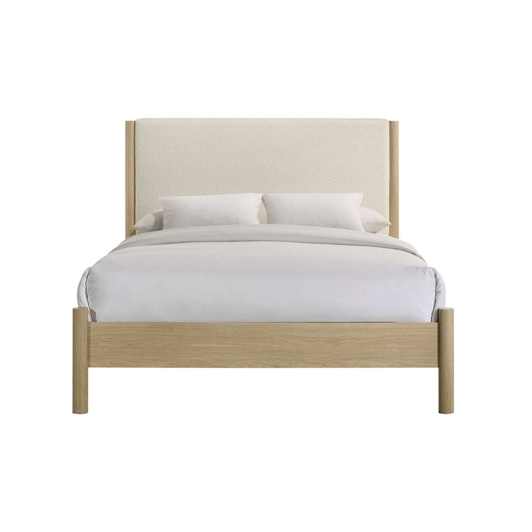 Jonas Bed from Elements International in Queen Beige - Front view