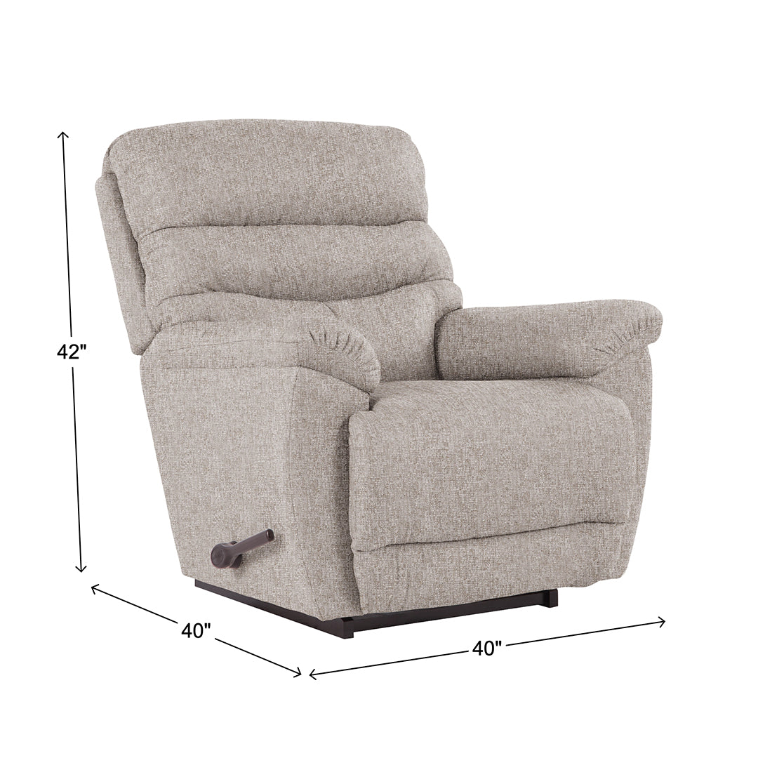 Joshua Rocker Recliner from La-Z-Boy Incorporated in Performance Fabric, Made in USA - Reclined position