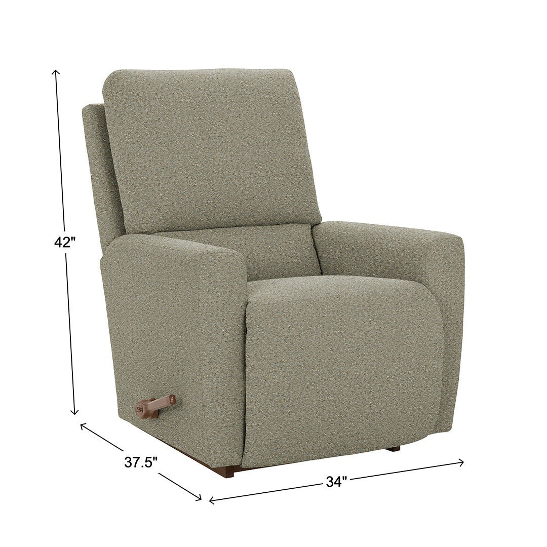 Kells Rocker Recliner from La-Z-Boy Incorporated in Gray, Made in USA - Reclined position