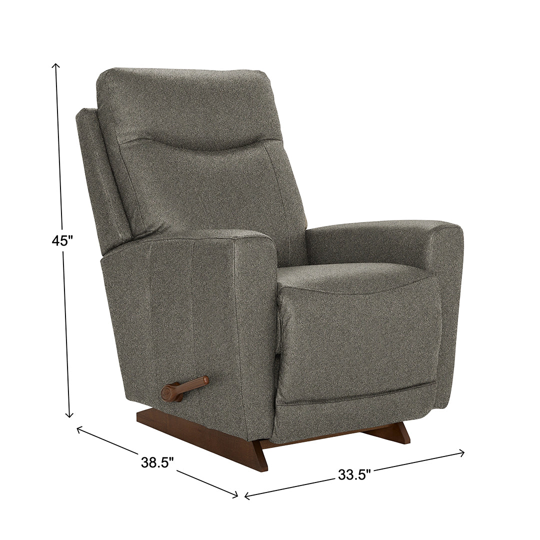 Kodie Rocker Recliner from La-Z-Boy Incorporated in Performance Fabric, Made in USA - Reclined position