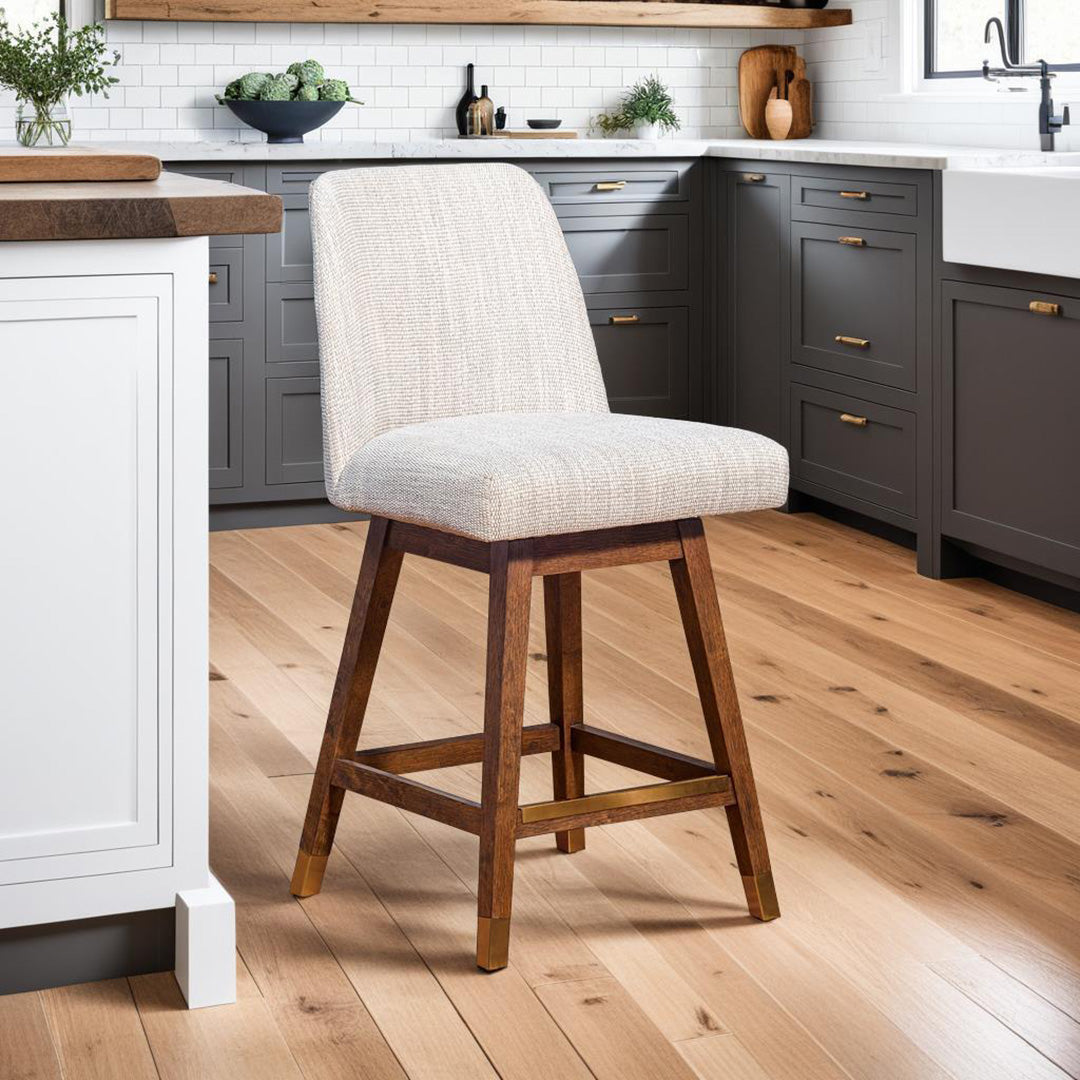 Taburete giratorio tapizado Amelia - Beige