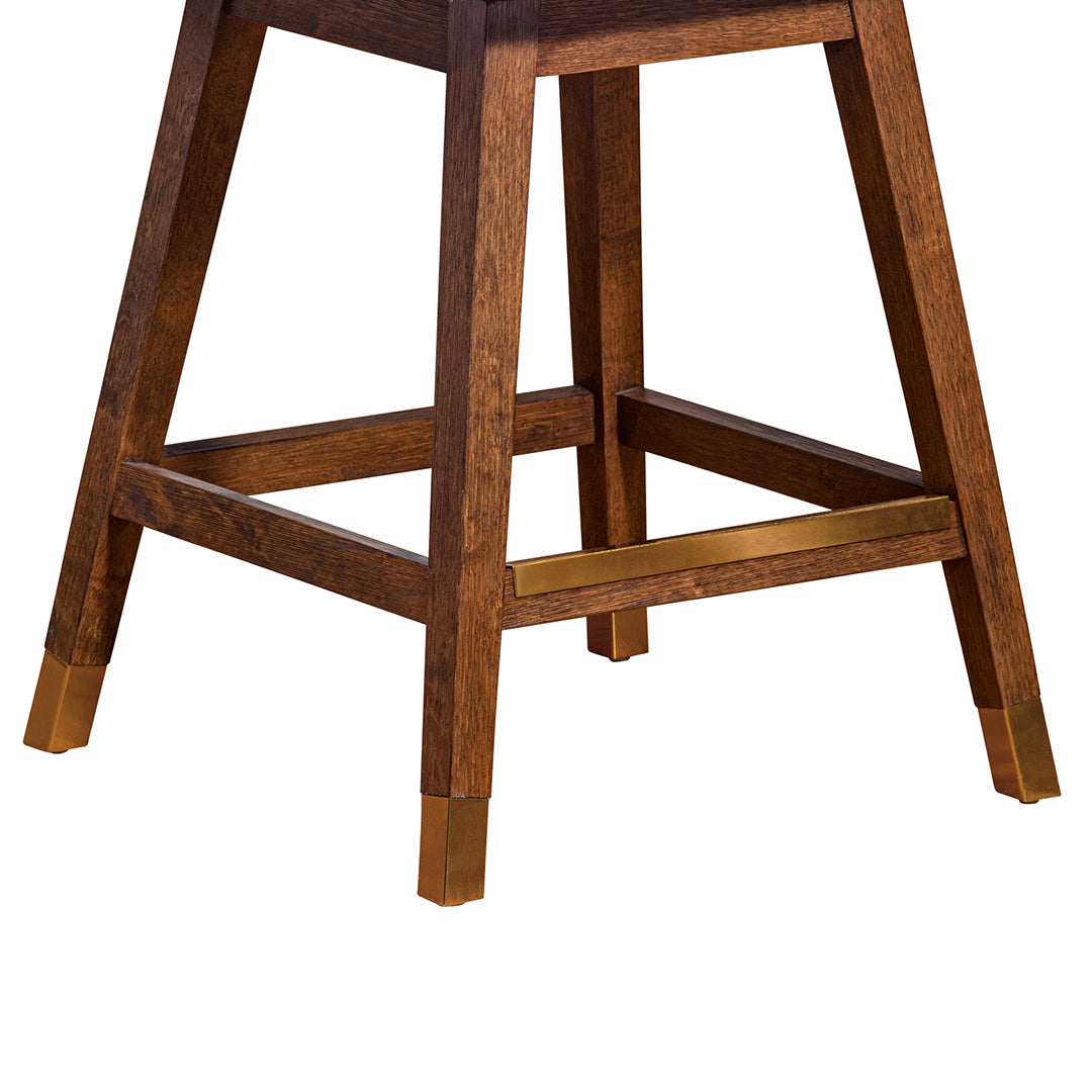 Amelia Upholstered Swivel Stool - Brown
