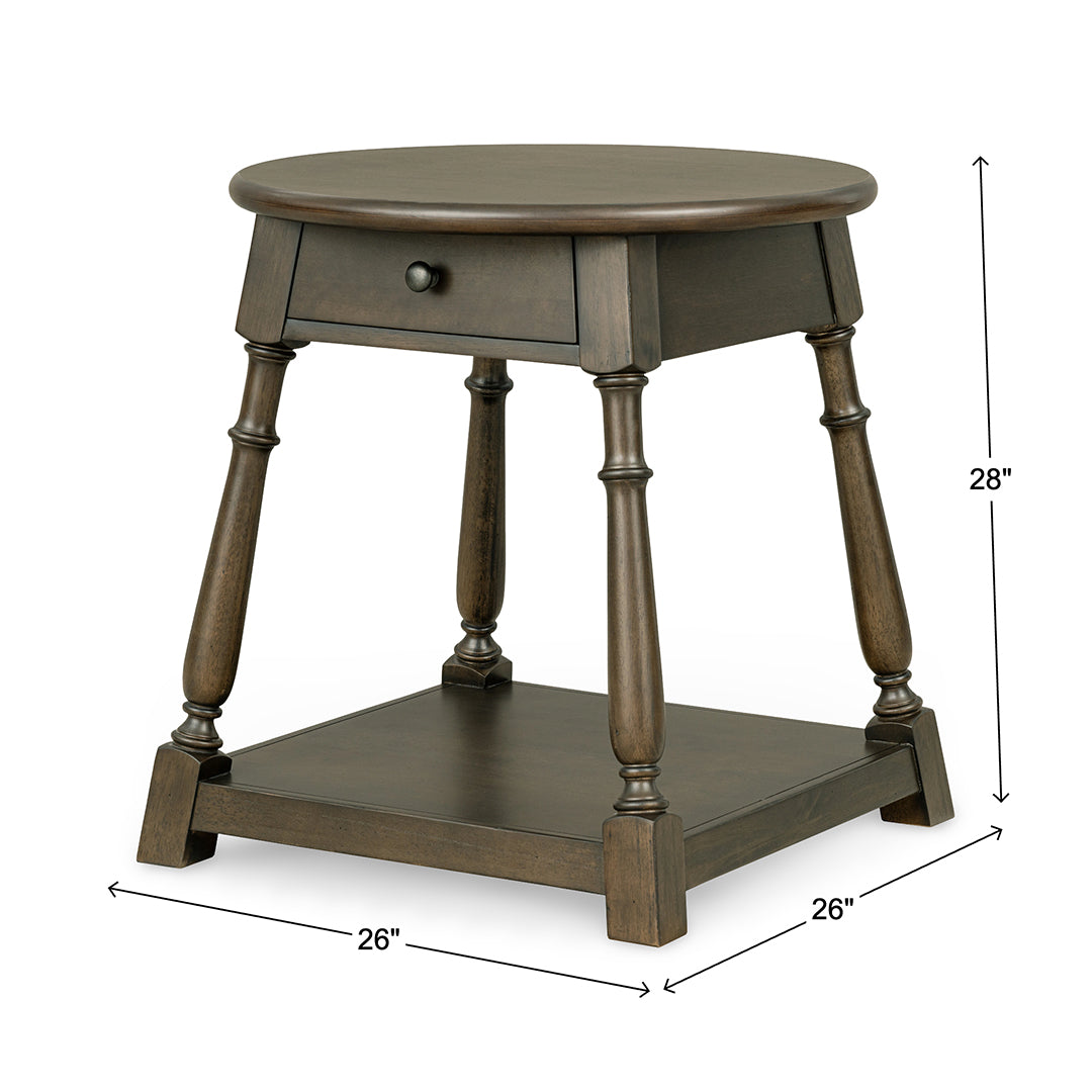 Lake House End Table from Legacy Classic Furniture in Veneer - Brown finish