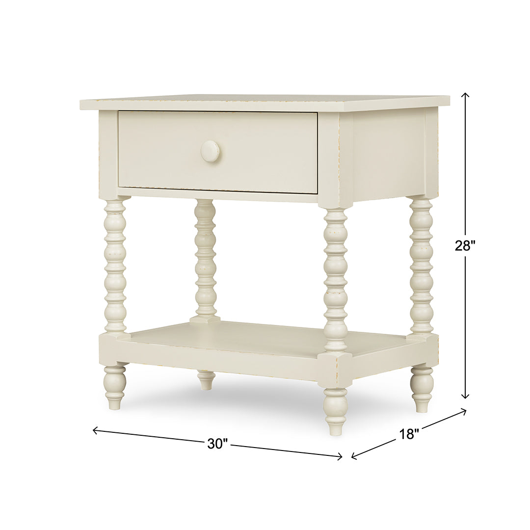 Lake House Nightstand from Legacy Classic Furniture in Veneer with USB Port - White finish