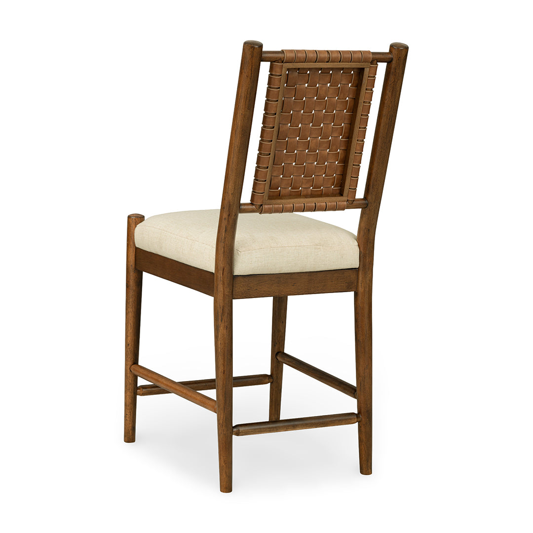 Lake House Upholstered Counter Stool from Legacy Classic Furniture in Brown Faux Leather / Leather-Look - Red finish