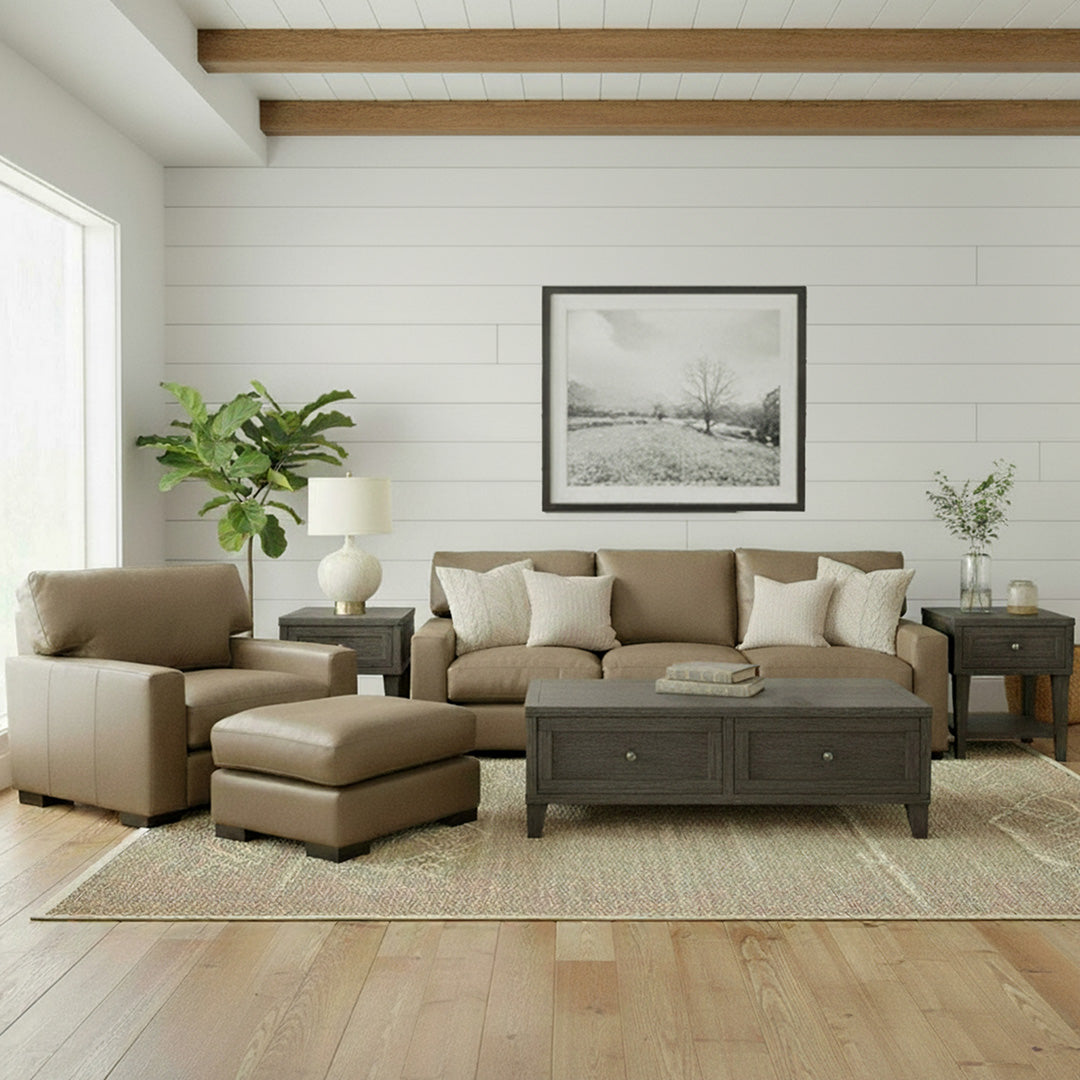 Layla Leather Ottoman