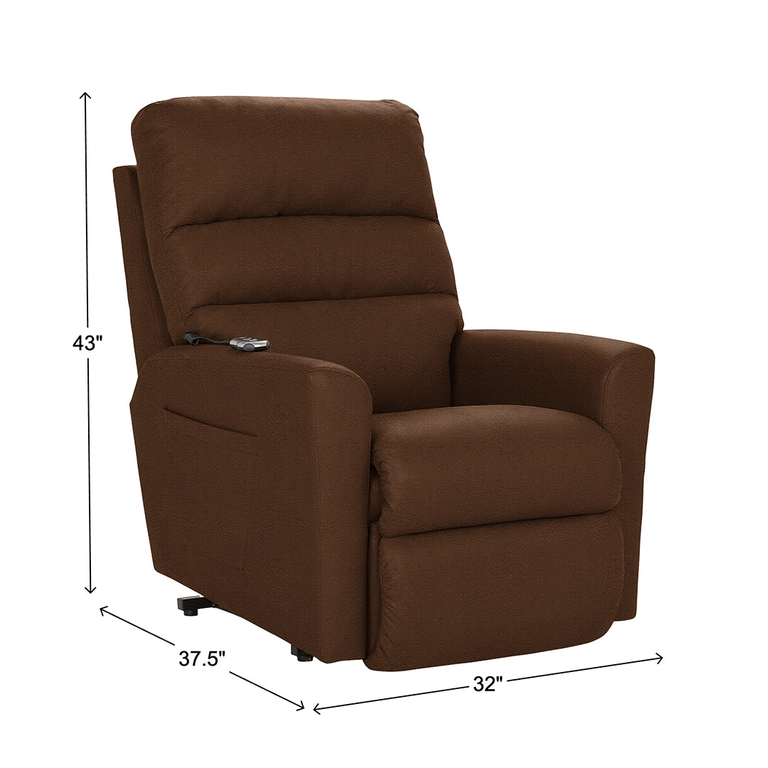 Liam Bronze Power Lift Recliner from La-Z-Boy Incorporated in Performance Fabric with Lift chair, Power Recline, Made in USA - Brown finish
