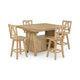 Lindsey Farm counter dining set in beige, 5-piece with island table and stools, from Liberty Furniture