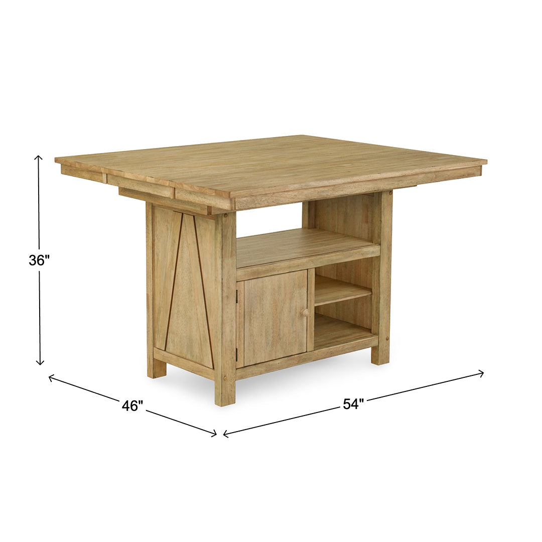 Lindsey Farm Counter Dining Set (5pc) (Seats 4-6) from Liberty Furniture in Veneer with Butterfly Leaf, Extension Leaf - Armrest detail