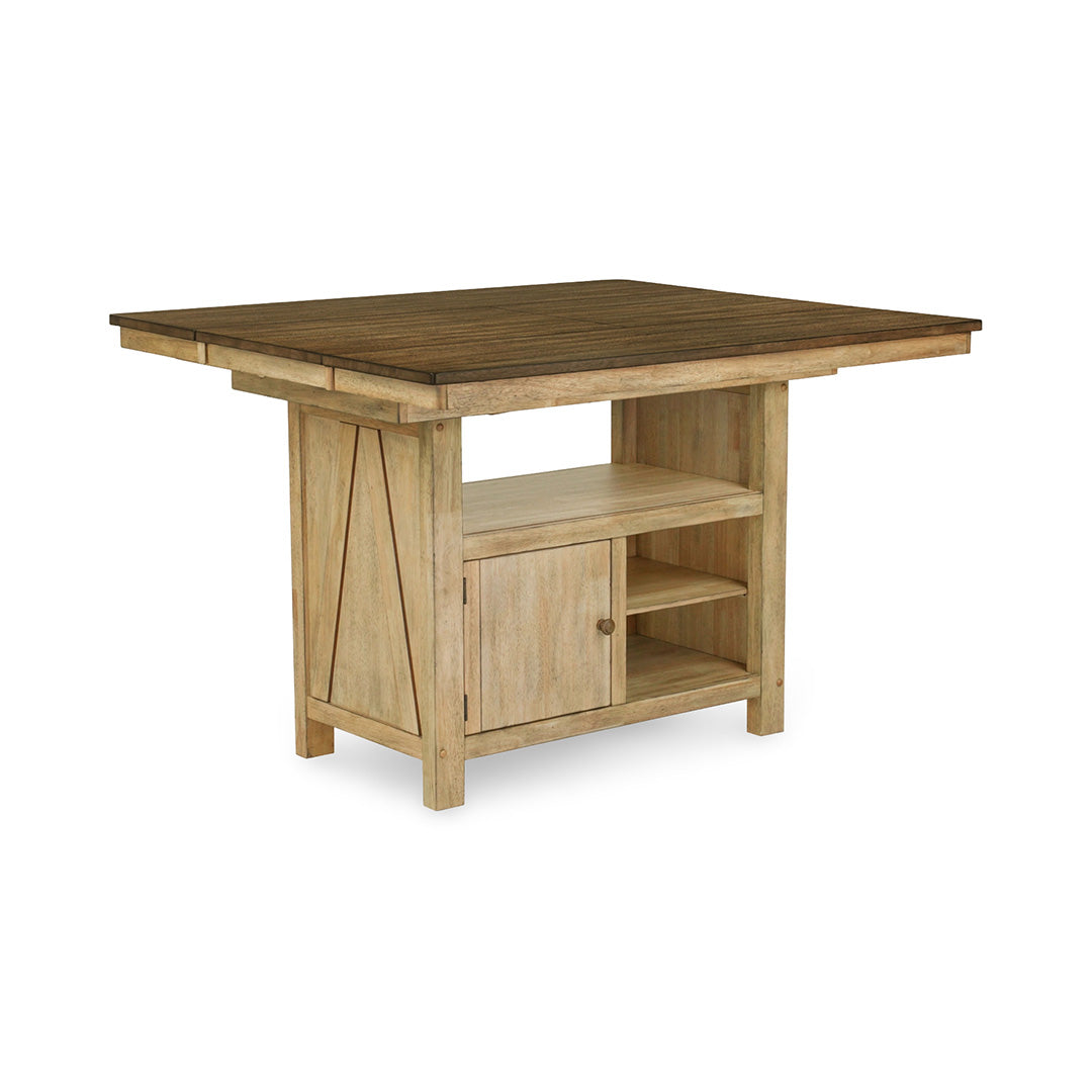 Lindsey Farm Counter Dining Set (5pc) (Seats 4-6) from Liberty Furniture in Veneer with Butterfly Leaf, Extension Leaf - Armrest detail