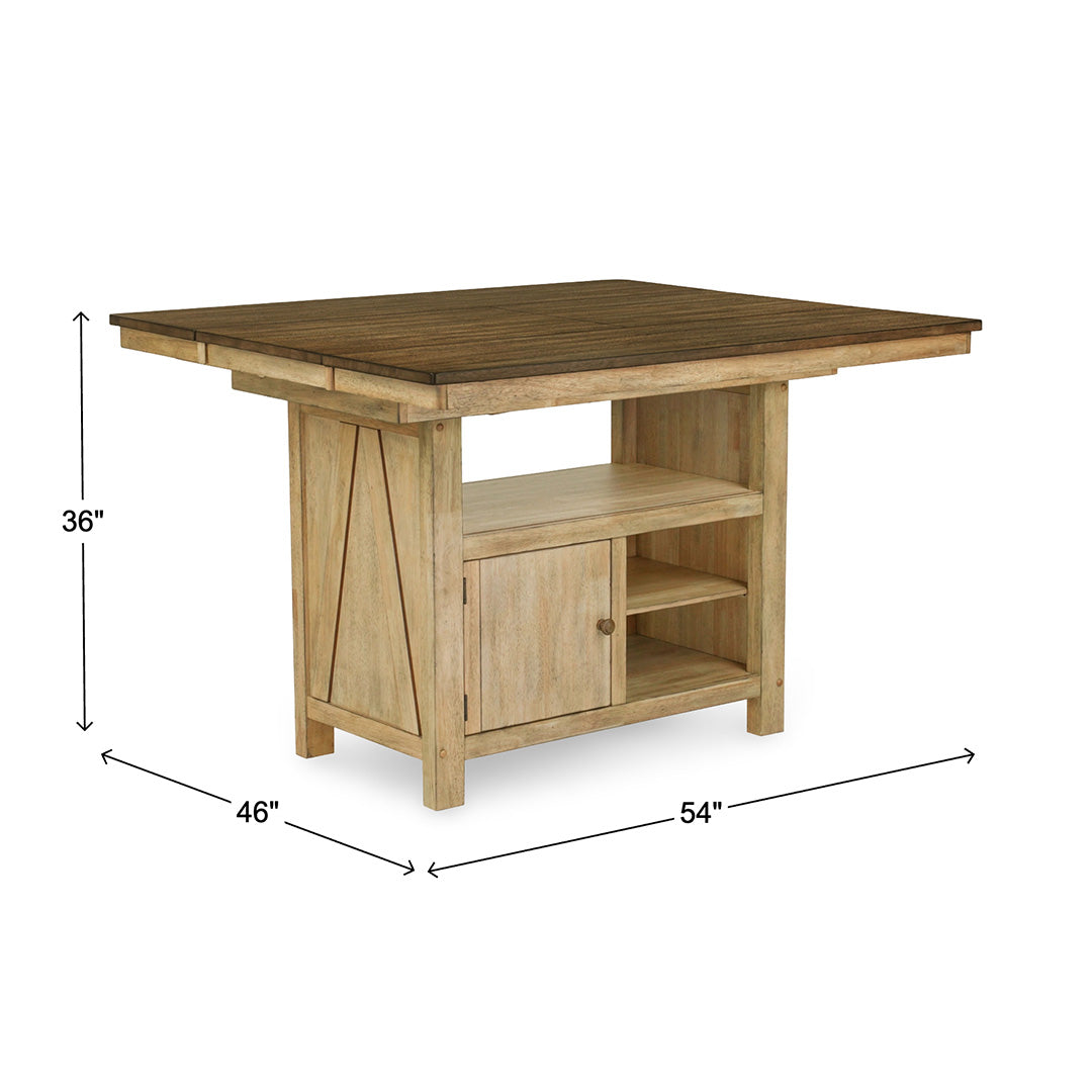 Lindsey Farm Counter Dining Set (5pc) (Seats 4-6) from Liberty Furniture in Veneer with Butterfly Leaf, Extension Leaf - Armrest detail