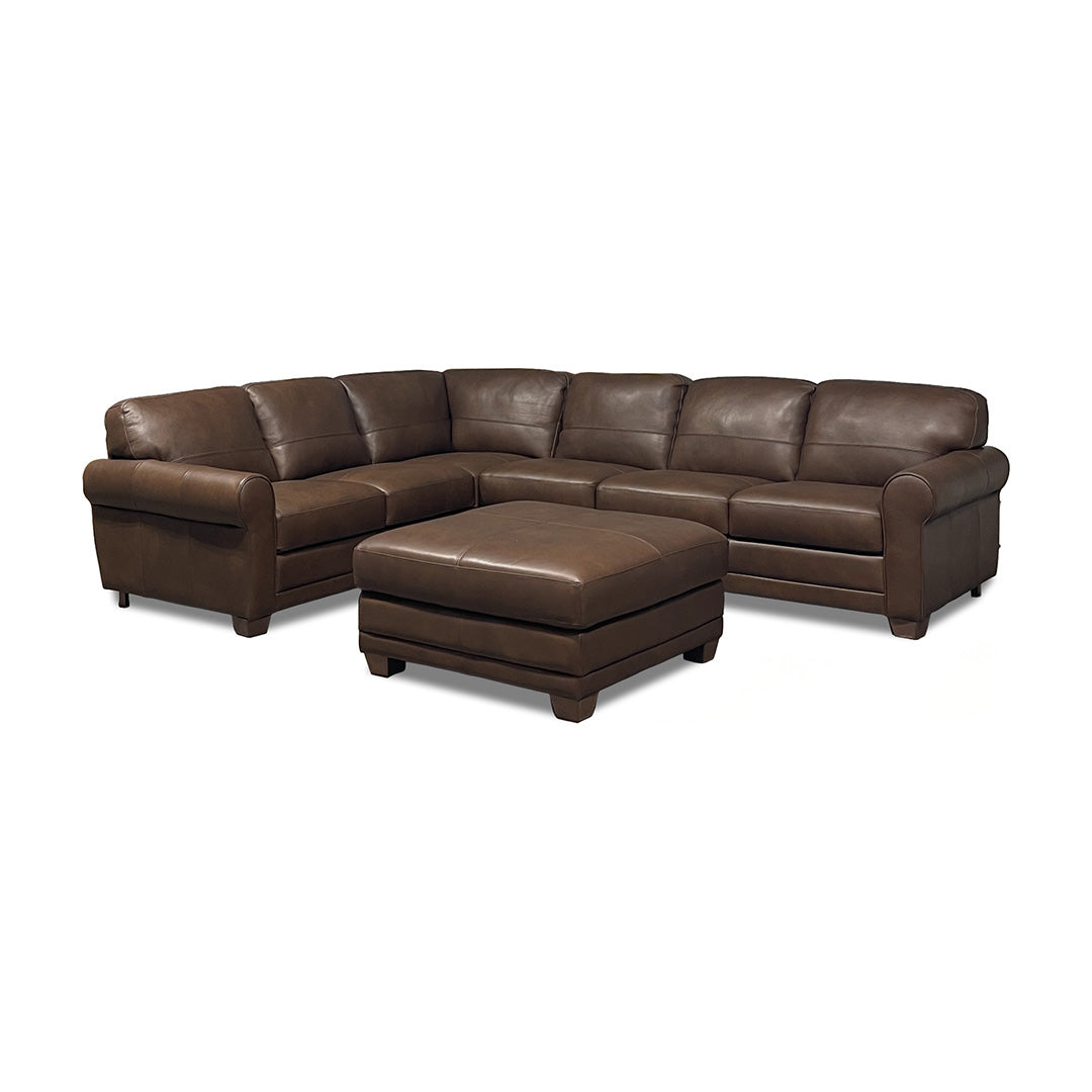 Livorno Leather Sectional II with Ottoman