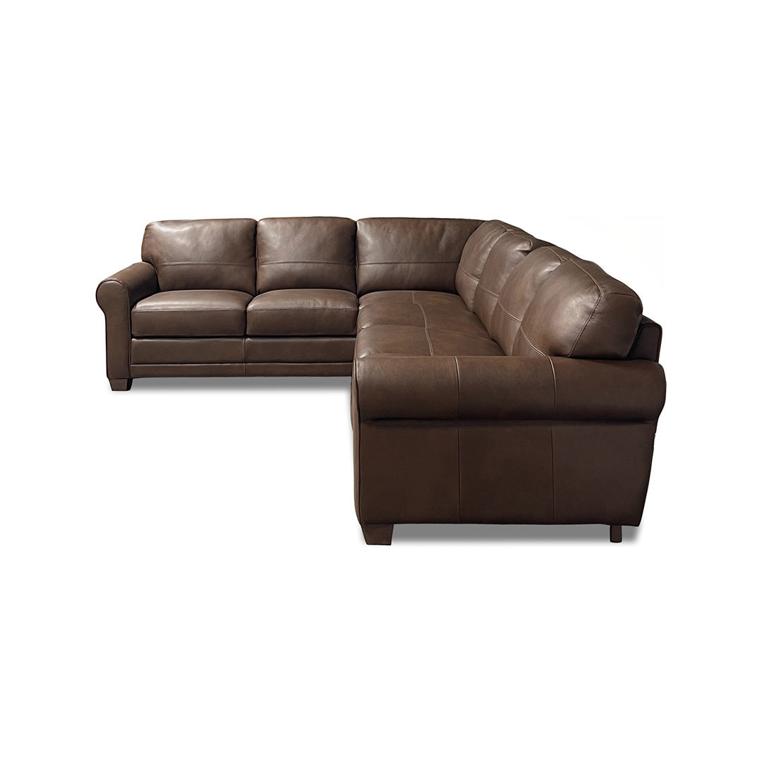 Livorno Leather Sectional II with Ottoman
