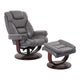 Sillón reclinable giratorio manual Oslo con otomana