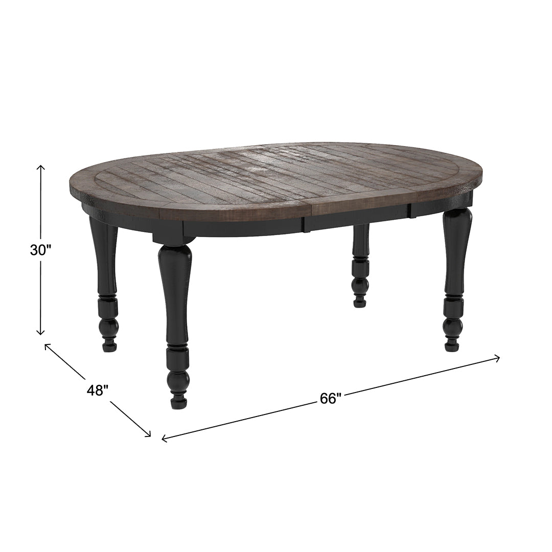 Black Solid wood Mesa de comedor ovalada del condado de Madison (Seats 4-6) from Jofran - Black finish