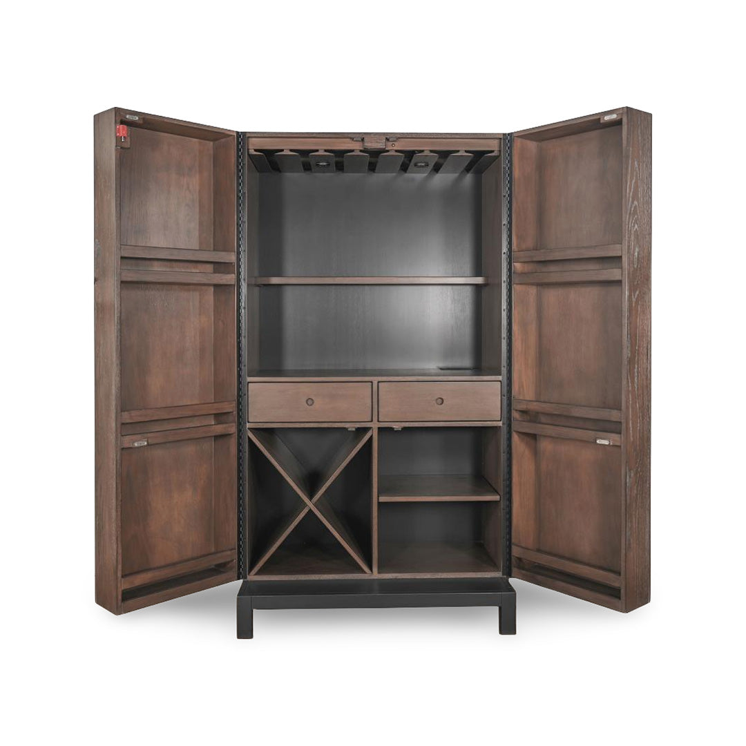 Malibu Bar Cabinet from Sunny Designs, Inc. in Brown Veneer with LED Lighting - Additional view 4