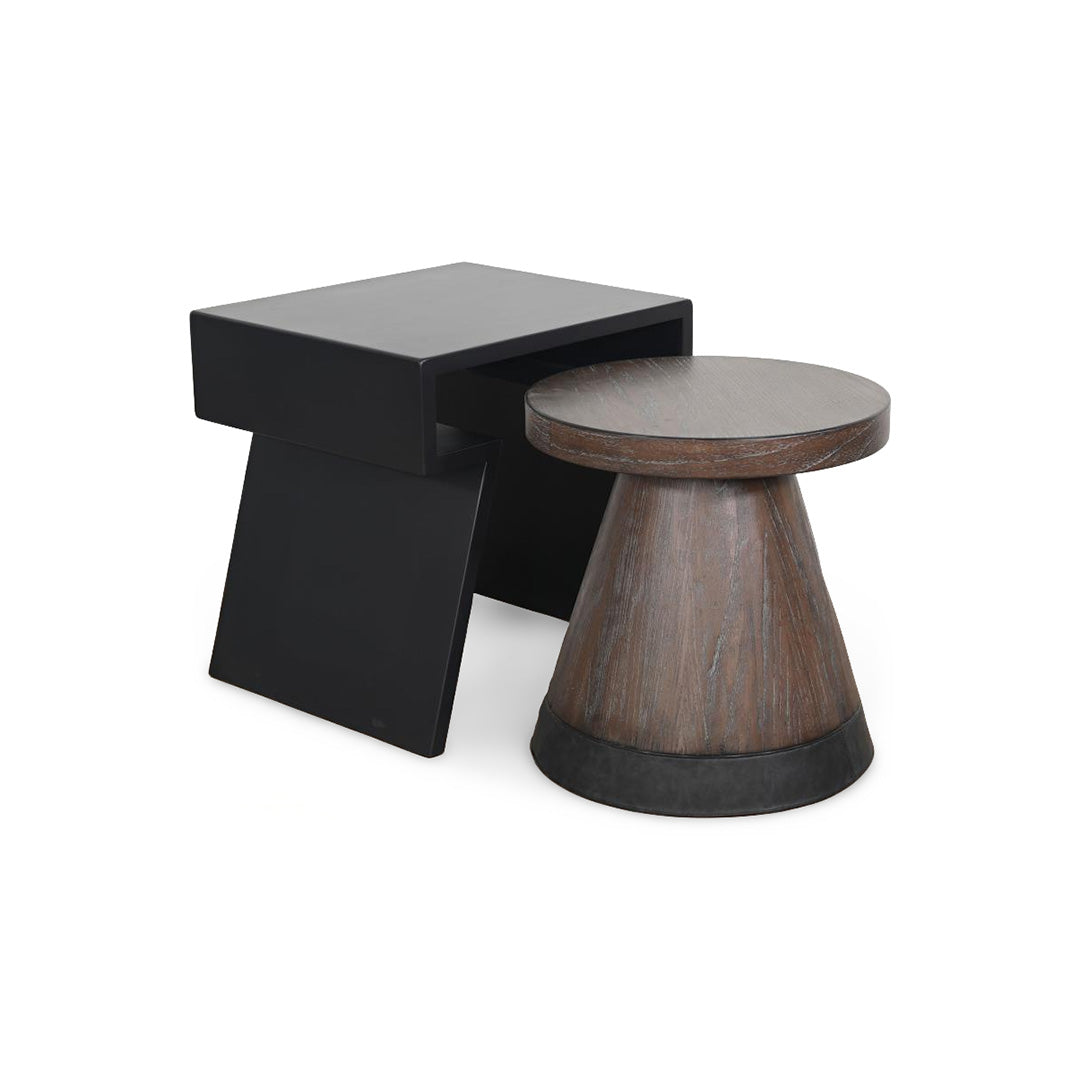 Malibu Nesting End Tables from Furniture Fair in Brown Veneer - Additional view 5