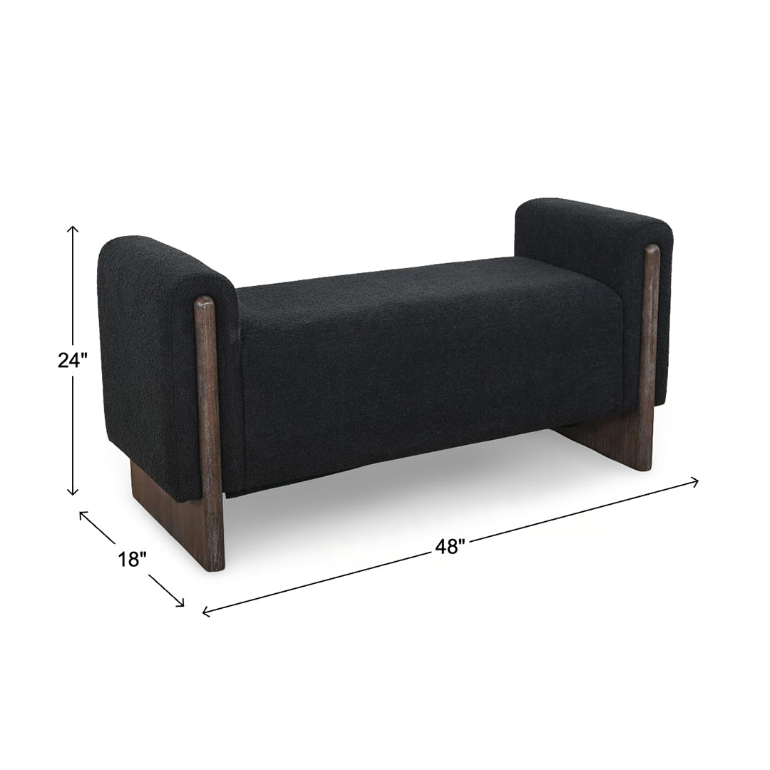 Malibu Upholstered Accent Bench from Sunny Designs, Inc. in Black - Red finish
