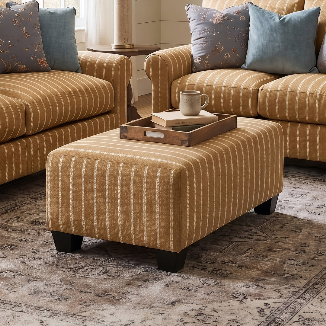 Meadowlark Oversized Ottoman from Michael Nicholas Designs in Brown Chenille, Made in USA - Alternate angle
