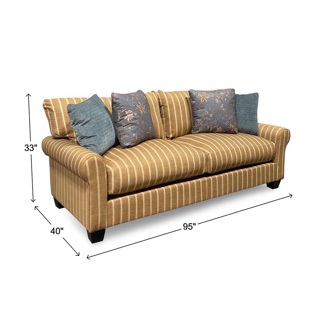 Meadowlark Sofa from Michael Nicholas Designs in Brown Chenille with Accent Pillows, Hardwood Frame, Made in USA - Additional view 13