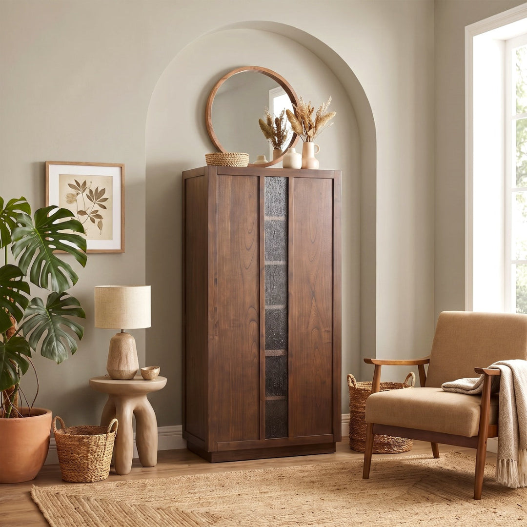 Metro Storage Cabinet from Sunny Designs, Inc. in Brown - Storage feature