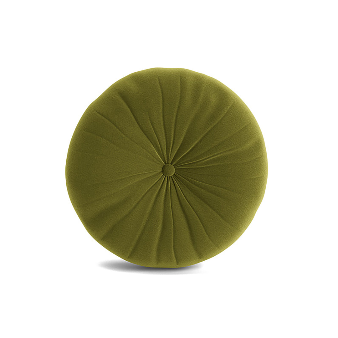 Joybird green round accent throw pillow