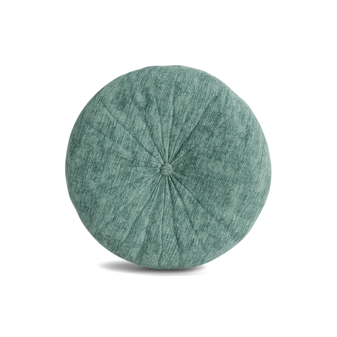 Joybird greenish blue round accent throw pillow