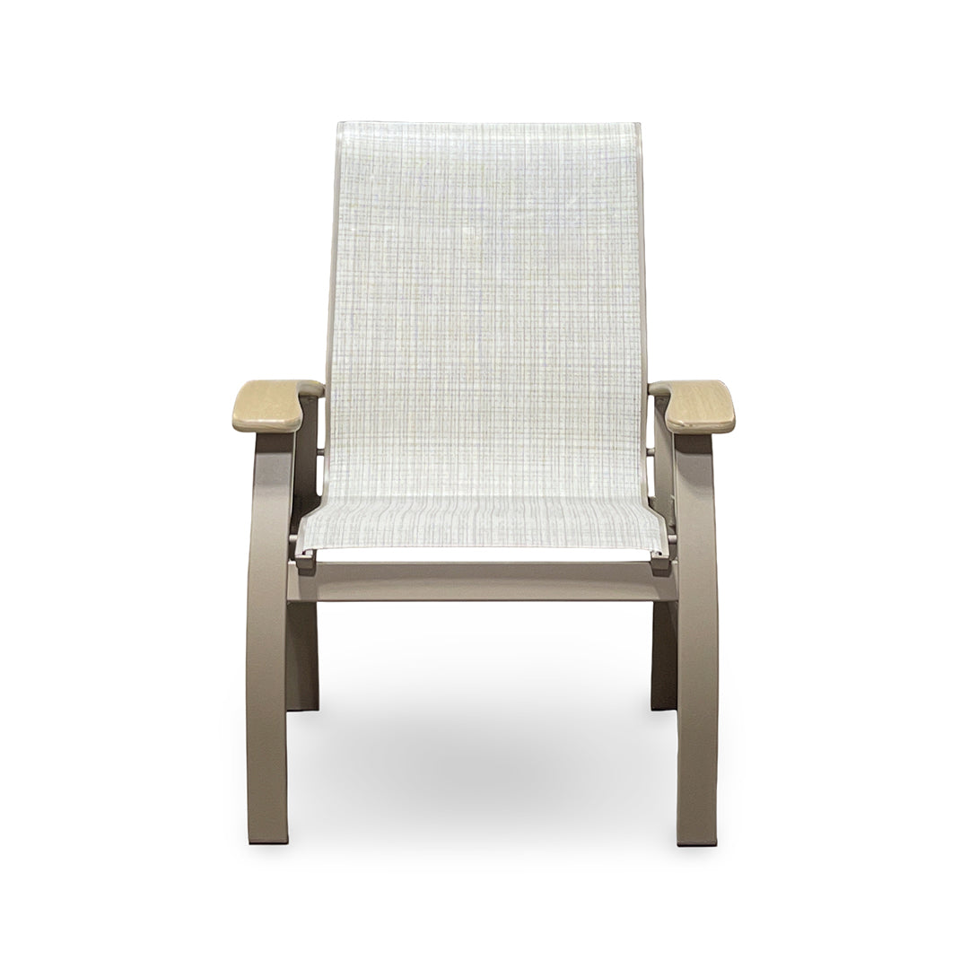 Chair with white woven seat and backrest