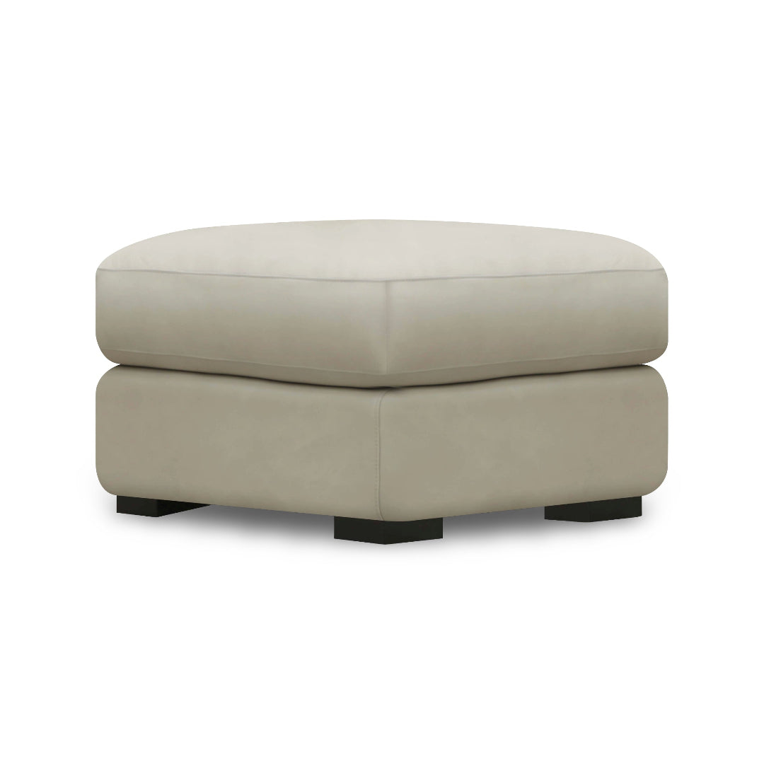 Montreal Leather Chair and Ottoman from GTR Leather in Beige with Pet Friendly, Ottoman - Detail view