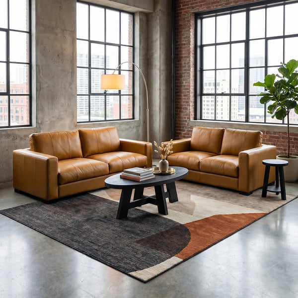 Brown Canyon Leather Sofa and Loveseat from GTR Leather - Alternate angle
