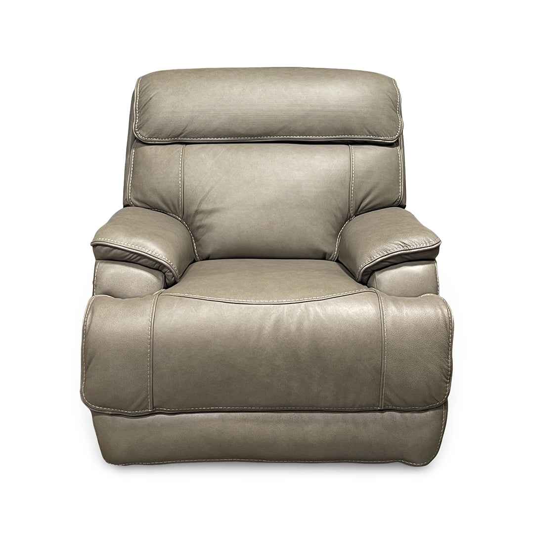Naples Leather Zero-G Power Recliner from Cheers in Beige with USB Port, Zero Gravity - Reclined position