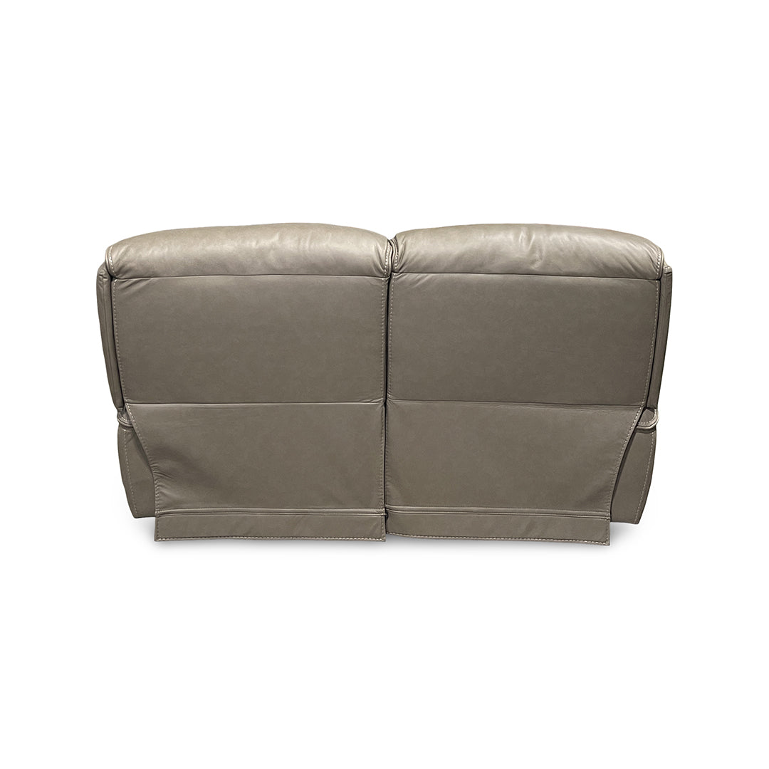 Naples Leather Zero-G Reclining Loveseat from Cheers in Beige - Reclined position